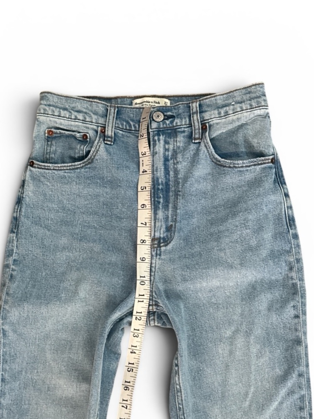 Abercrombie & Fitch Ultra High Rise 90s Straight Jean Medium Wash Sz 27 - Picture 10 of 12